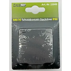 ChiliTec Schuko-Steckdose IP44 Unterputz Grau 2 St.