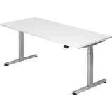 bümö Schreibtisch, Weiß, Holzwerkstoff, Nachbildung, Rechteckig, 180x74x80 cm, FSC Mix, Arbeitszimmer, Schreibtische, Bürotische