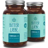BitterLiebe - Omega 3 vegan Kapseln hochdosiert aus pflanzlichem Algenöl - hochwertigem EPA und DHA - Premium Omega-3-Fettsäuren für Veganer - leicht schluckbar