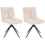 Home Deluxe Esszimmerstuhl NODA Cord Creme 2er Set