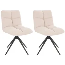 Home Deluxe Esszimmerstuhl NODA Cord Creme 2er Set