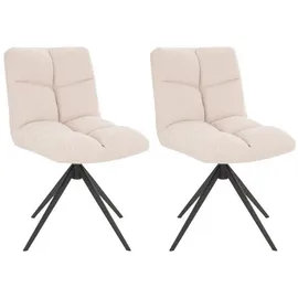 Home Deluxe Esszimmerstuhl NODA Cord Creme 2er Set