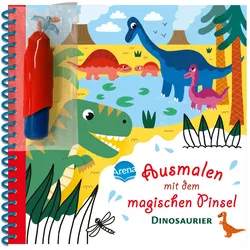 Ausmalen mit dem magischen Pinsel. Dinosaurier Malbuch mit Wassertankstift