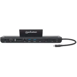 Manhattan USB-C 11-in1-Dockingstation - Schwarz