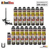 Brandschutzschaum B1 Bauschaum 15x750ml 1x Reiniger Montageschaum Schaum Pistole
