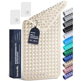 Homerella Badewannenmatte rutschfest 88x39cm BPA frei - inkl. Haken Sand