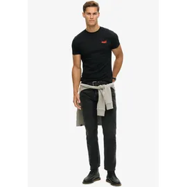 Superdry Essential Logo Embroidered Kurzarm-T-Shirt Black / Hazard Orange S