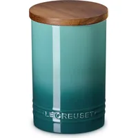 Le Creuset Küchenbehälter mit Holzdeckel 770 ml, Bleu Riviera