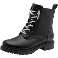 Marco Tozzi Damen Stiefeletten zum Schnüren Rund mit Reißverschluss, Schwarz (Black), 38