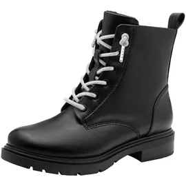 Marco Tozzi Damen Stiefeletten zum Schnüren Rund mit Reißverschluss, Schwarz (Black), 38