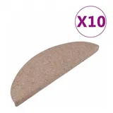 vidaXL Stufenmatten Selbstklebend 10 Stk. Beige 65x22,5x3,5 cm