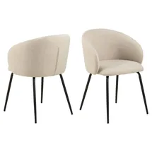 VCM 2er Set Actona Stuhl Eleanor Stoff Beige