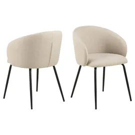 VCM 2er Set Actona Stuhl Eleanor Stoff Beige
