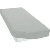 TM MAXX Jersey Spannbettlaken für Baby und Kinder mit Öko-Tex Standard (Silber 024, 180x200) Matratzenhöhe bis 25 cm, Spannbetttuch aus 100% Baumwolle