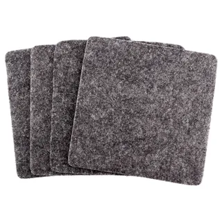Glasuntersetzer 10er Set aus Filz in dunkelgrau (und weitere Farben wählbar) für Tassen, Gläser und Getränker, edel und elegant, 10x10cm quadratisch, waschbar