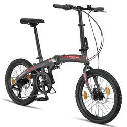 Licorne Bike Phoenix 2D Cross 20 Zoll Aluminium Faltrad Klapprad Scheibenbremse Discbremse Faltfahrrad Herren Damen 7 Gang Kettenschaltung Folding City Bike Alu-Rahmen