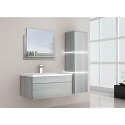 HOME DELUXE Badmöbel WANGEROOGE BIG - L Grau