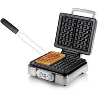 Domo - Doppel Waffeleisen für 2 dicke belgische Waffeln mit Timer 16x9,5cm Waffelgabel