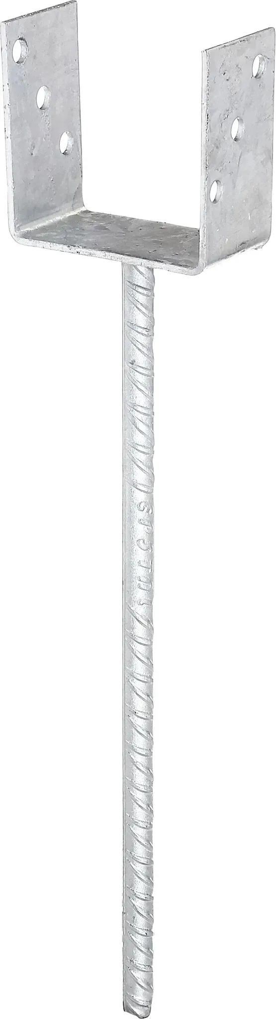 U-Pfostenträger ALBERTS, grau (feuerverzinkt), B:10,1cm T:6cm, Stahl, Bodenanker, feuerverzinkt, lichte Breite 101 mm, Länge Betonanker 400 mm
