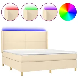 vidaXL Boxspringbett 180 x 200 cm Creme