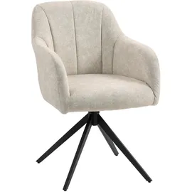 Homcom Sessel Beige Kunststoff, 56x86x63 cm, Wohnzimmer Sessel, Polstersessel