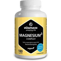 MAGNESIUM 350 mg Komplex Citrat/Oxid/Carbon.vegan 180 St.