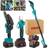 Akku-Hochentaster Astschere 3 in 1 Akku Teleskop Baumschere Elektro Hochentaster Bürstenlose mit 2 Akkus Bis zu 2 m, für Gartenscheren Holzschnei...