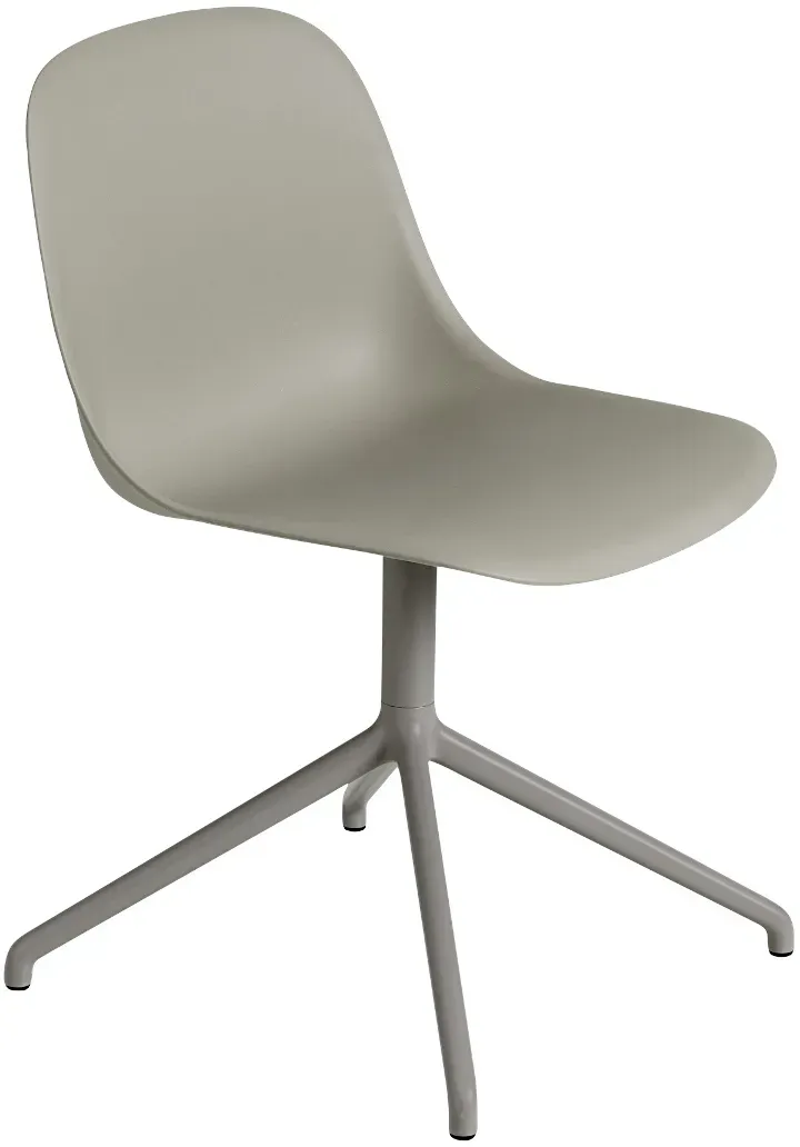 Muuto Fiber Side Chair, swivel base, grau / grau