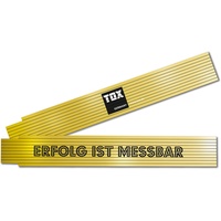 TOX Zollstock 2m in gelb - Meterstab mit Aufdruck Erfolg ist Messbar 2 m (mm, cm)