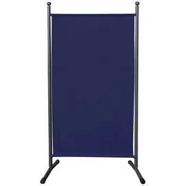 Quick Star Paravent 180 x 78 cm Stoff Raumteiler Klein Garten Stellwand Trennwand Balkon Sichtschutz Blau