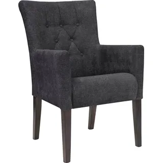 Esszimmerstuhl HOME AFFAIRE "King", grau (anthrazit, wenge), B:60cm H:92cm T:65cm, Polyester, Stühle, Esszimmerstuhl mit Knopfheftung