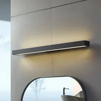 LUCANDE LED-Spiegelleuchte Zafira, schwarz, Alu, 90 cm, IP44