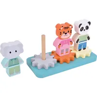 Small Foot Company Stapelspiel mit Zahnrad Jungle Friends