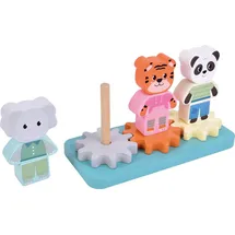 Small Foot Company Stapelspiel mit Zahnrad Jungle Friends