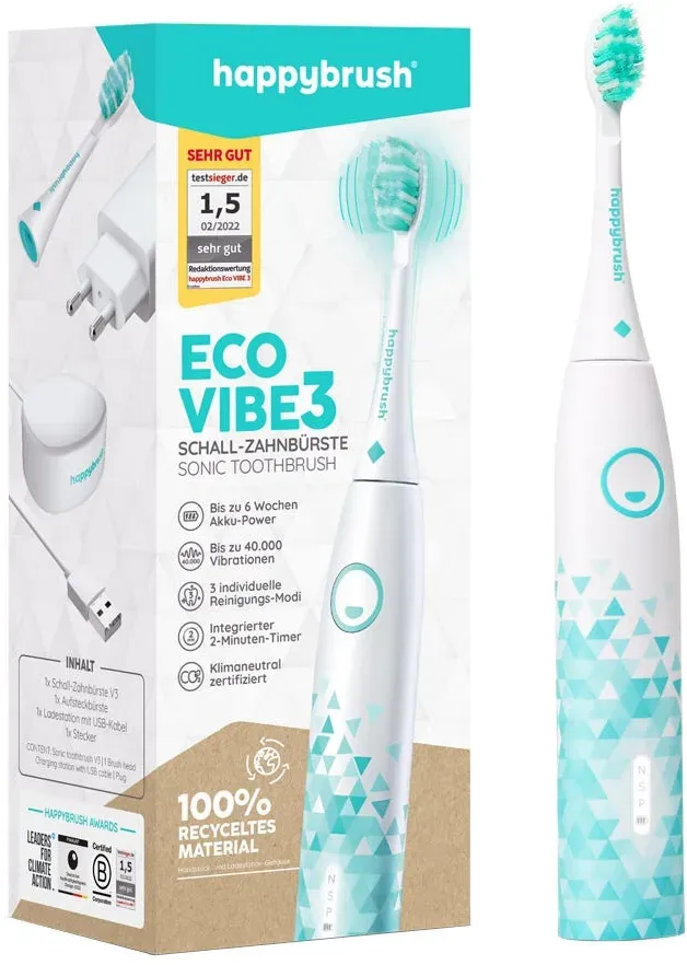 Happybrush ECO Vibe 3 Weiß/Mint