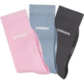 Copenhagen Studios Basicsocken 3 Paar Blau/Rosa 39-42