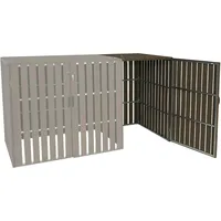 Mendler 1er WPC-Mülltonnenverkleidung Erweiterung HWC-J28, Mülltonnenbox, Metall Holzoptik ~