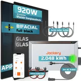 sunniva Balkonkraftwerk Full Black Bifazial 920/800 W inkl. 2,048 kWh Speicher + 2 x 460 W N-Typ Glas-Glas Bifacial Module
