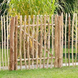 Noor Staketenzauntor 100 x 90 cm Berg-Haselnuss/Holz