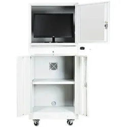 PROREGAL Industrie-PC-Schrank BEAR auf Rollen | HxBxT 170x68x60cm | Weiß