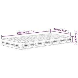 vidaXL Schaumstoffmatratze Weiß 80x200 cm Härtegrad H2 H3