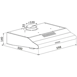 Respekta CH 1259 IXCN Unterbauhaube 60 cm