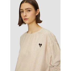 s.Oliver Baumwollbluse mit Herz-Stickerei braun/weiß 44