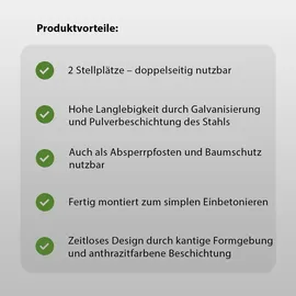 Trutzholm 5 x Fahrradanlehnbügel 119 x 39 cm Flachstahl 13 mm Anthrazit Einbetonieren
