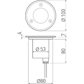 SO-Tech Bodeneinbaustrahler Edelstahl Ø 100 mm ohne Leuchtmittel grau