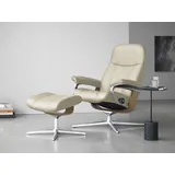 Stressless Relaxsessel "Consul", beige (cream batick), B:82cm H:102cm T:72cm, Leder BATICK: BATICK ist ein leicht korrigiertes, durchgefärbtes und genarbtes Möbelleder, bei dem die meisten Unebenheiten und Spuren in der Regel entfernt wurden.
