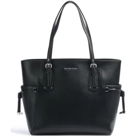 Michael Kors Voyager Small Crossgrain Leather Tote Bag black