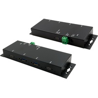 EXSYS EX-1234HMVS Schnittstellen-Hub USB 3.2 Gen 1 (3.1 Gen 1) Type-C 5000 Mbit/s Schwarz