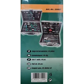 Brüder Mannesmann Werkzeuge Alu-Werkzeugkoffer bestückt 90-tlg.