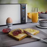 Arendo Langschlitz Toaster für 2 Scheiben, integrierter Brötchenaufsatz, 1000 W, Restzeitanzeige, Weiß